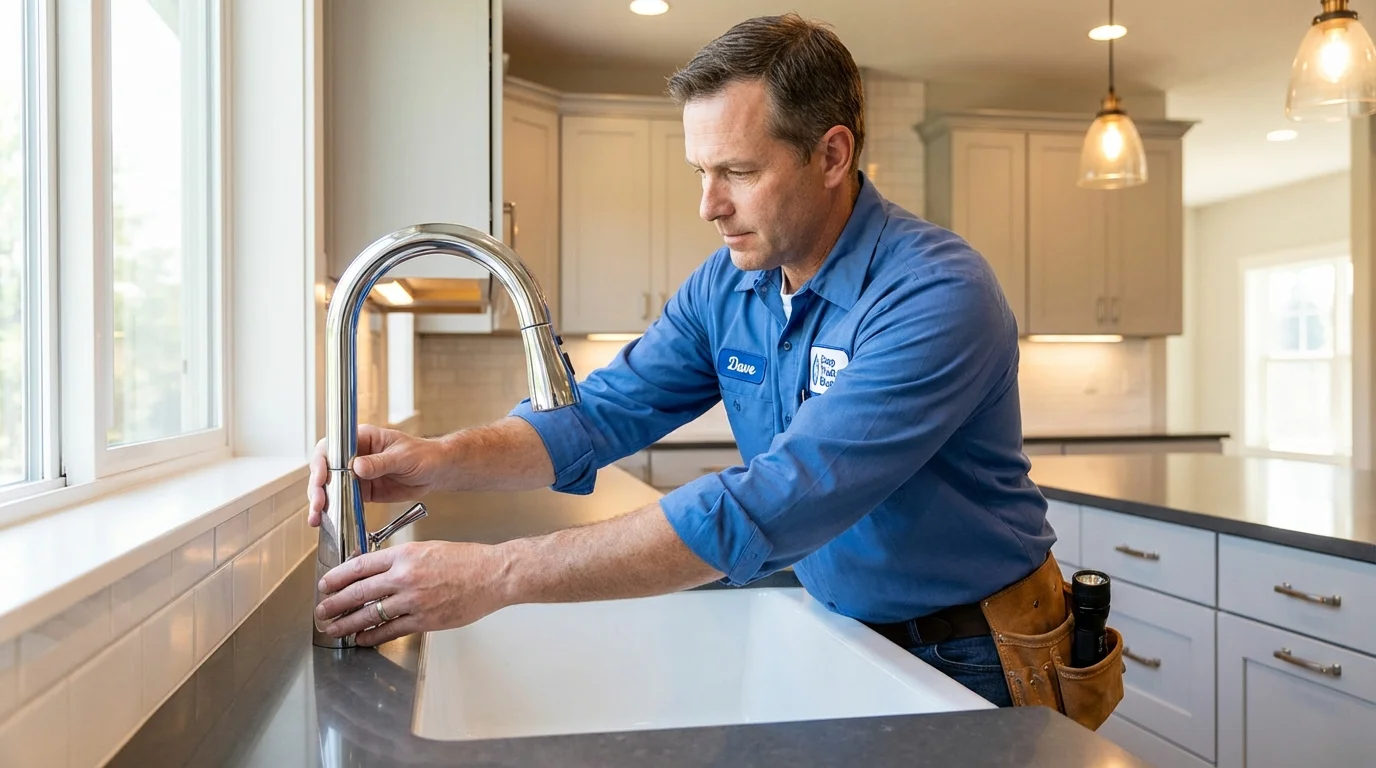 Kitchen faucet installation by Johns Plumbing LLC in Senoia
